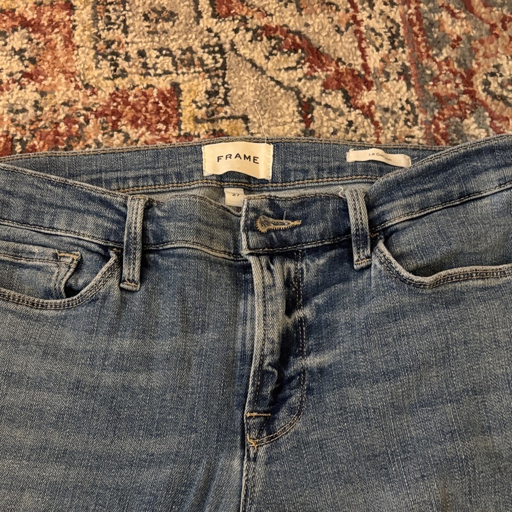 Frame Denim Le Garcon Jeans in Classic Blue